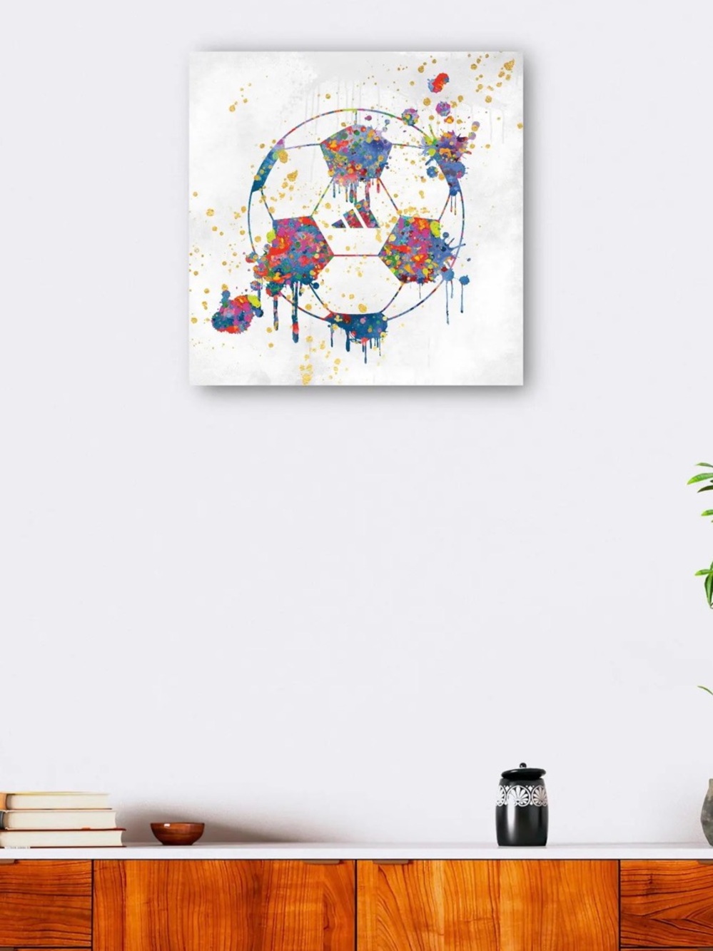 Adidas Soccer Ball Splash Canvas Wall Art